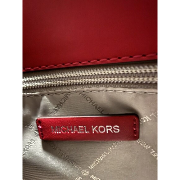 MICHAEL KORS MARILYN MEDIUM SATCHEL SHOULDER BAG MK DARK RASPBERRY PINK LEATHER - Picture 8 of 12